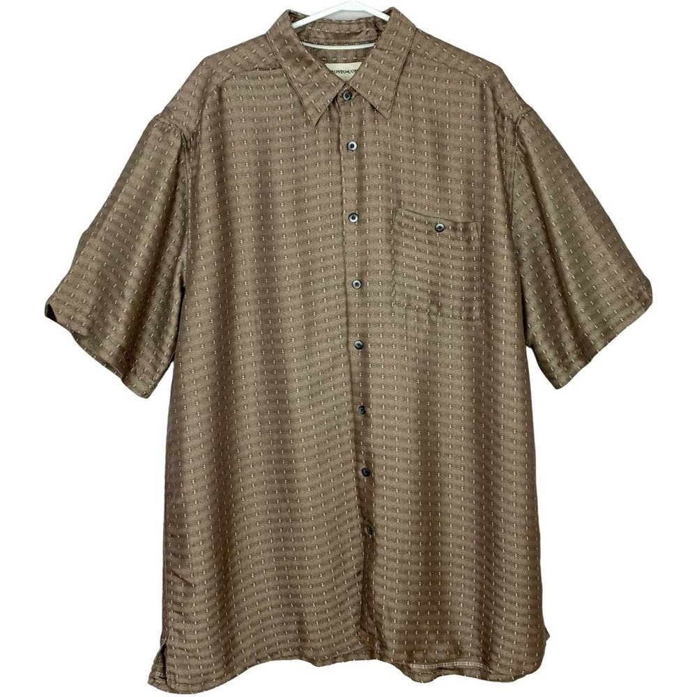 2/$25 - PRONTO UOMO Brown Soft Short Sleeve Buttoned Shirt